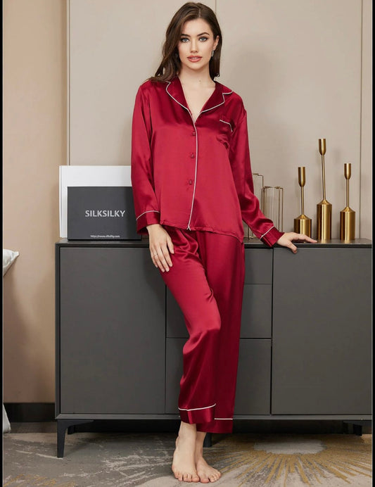 Two Hearts 2 piece silk Front Open suit