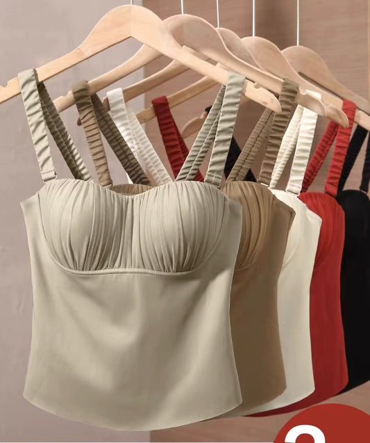 Plain padded Short Camisole Top