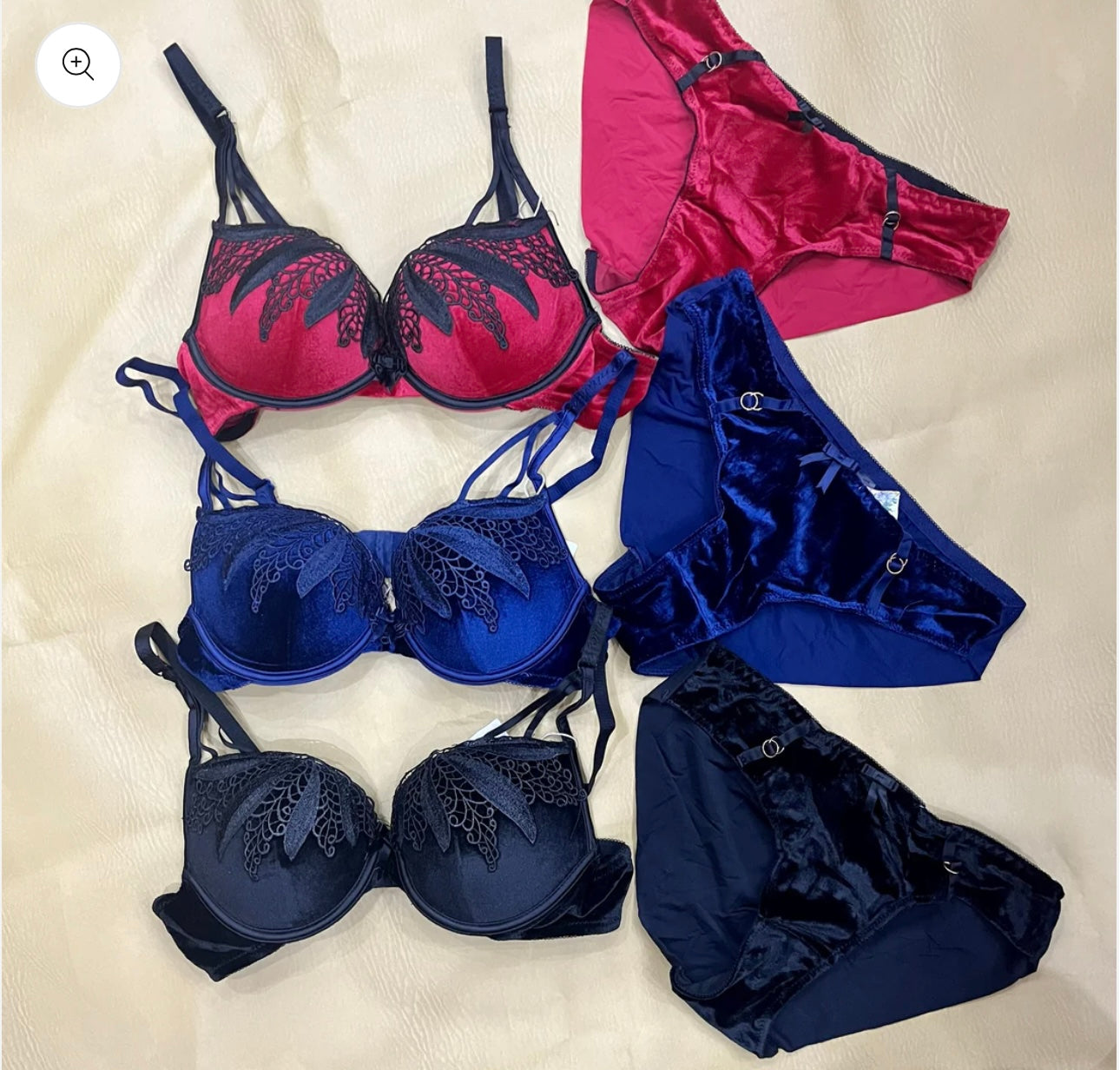 Premium Velvet Bra Set