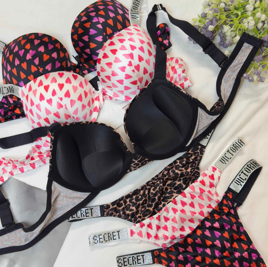 Premium Victoria Secret Hearts Bra Set