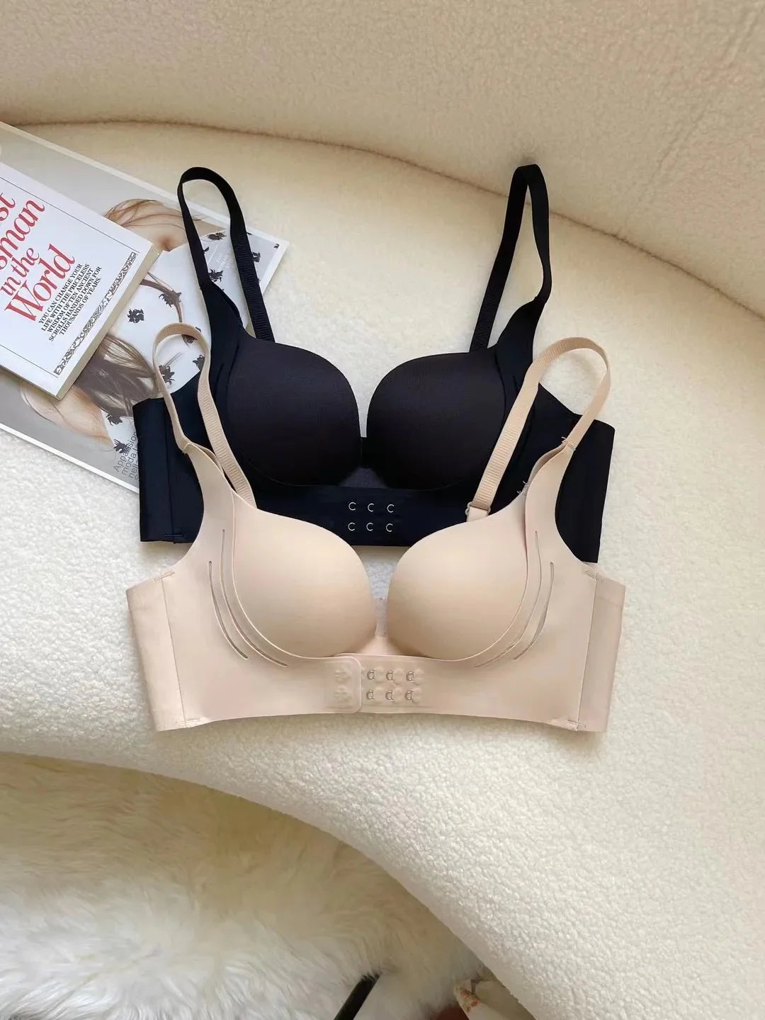 Front and Back Open Seamless Push up bra