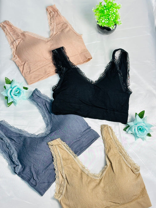Comfortable And Stretchable bra With Fancy Lace