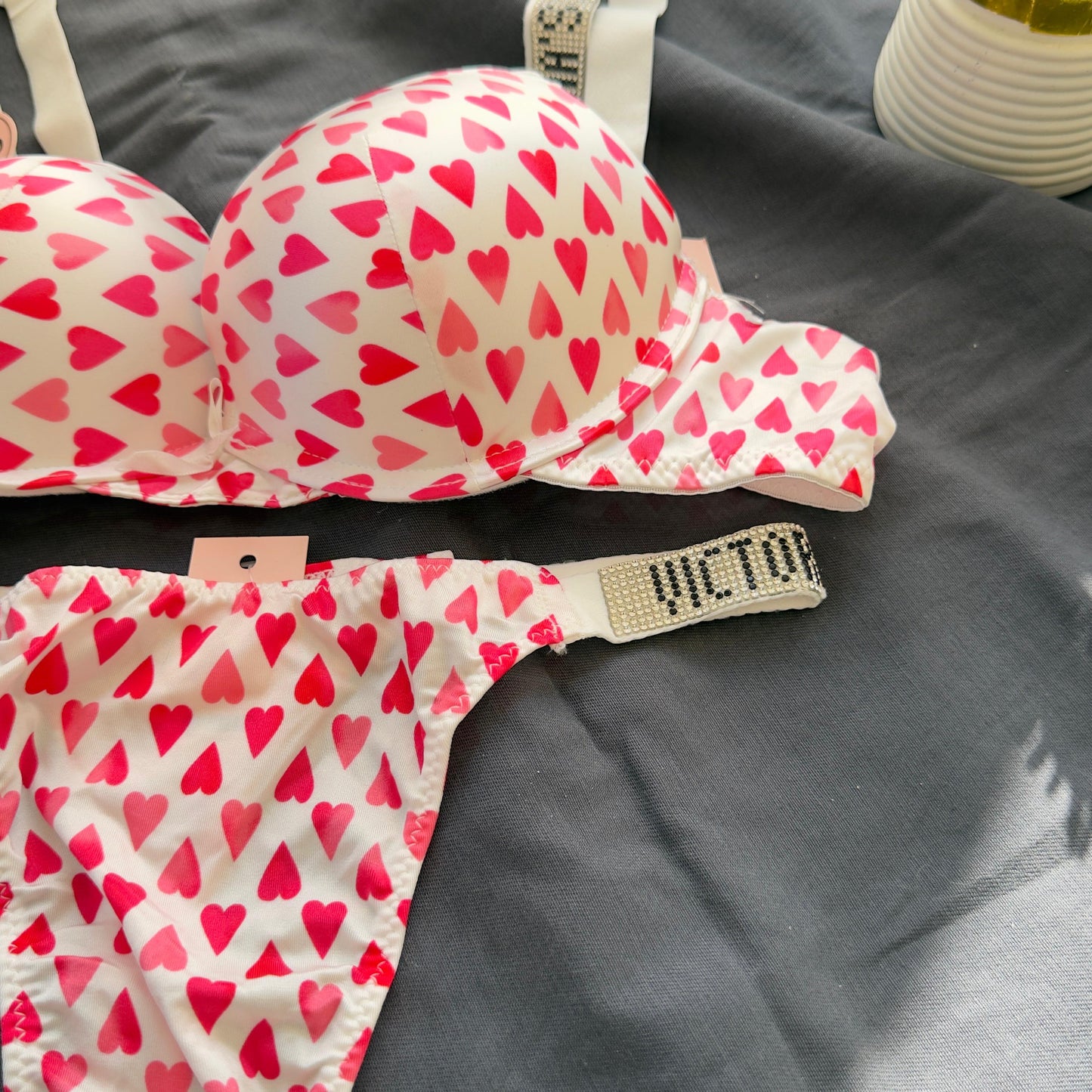 Victoria Secret  Heart style Double Padded bra set With Premium Quality