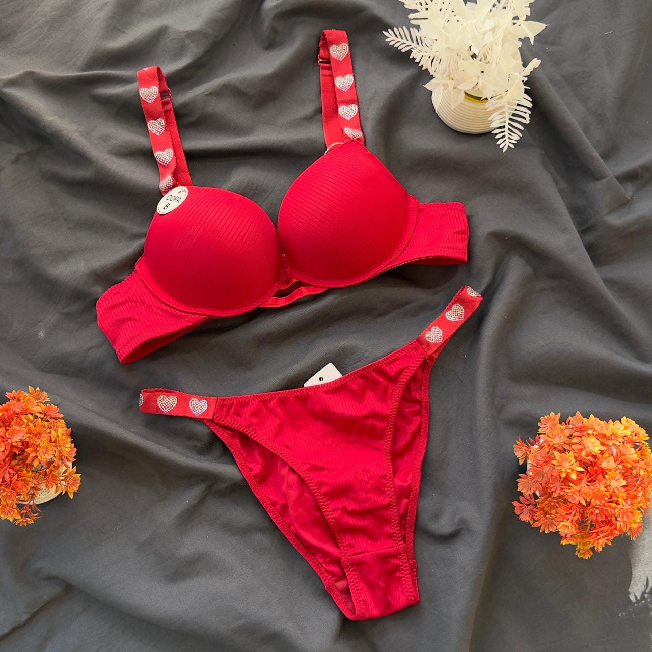 Premium Quality victoria Secret Bra Set With Hearts