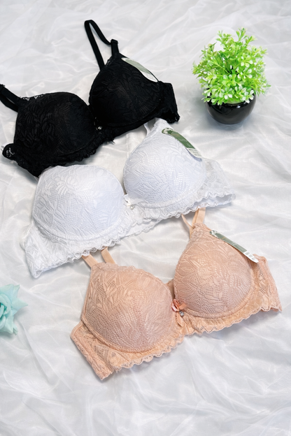 Premium Lacy Push-Up Bra For Women (single padded bra)