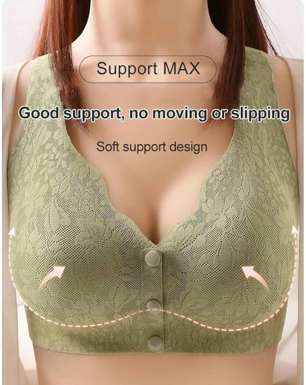 Lace Jacquard Front Button Plus Size comfort Bra, Front button open Bra For Womens