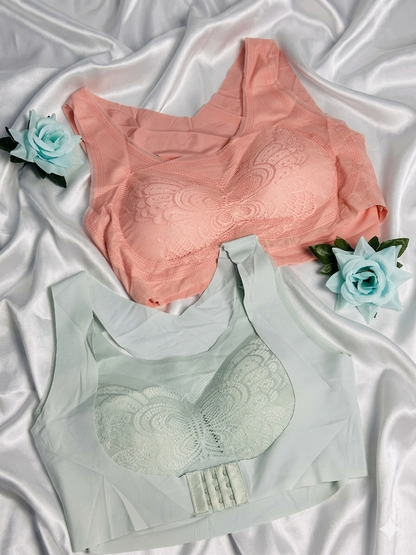 Front And Black Hook Bra With Butterfly Style