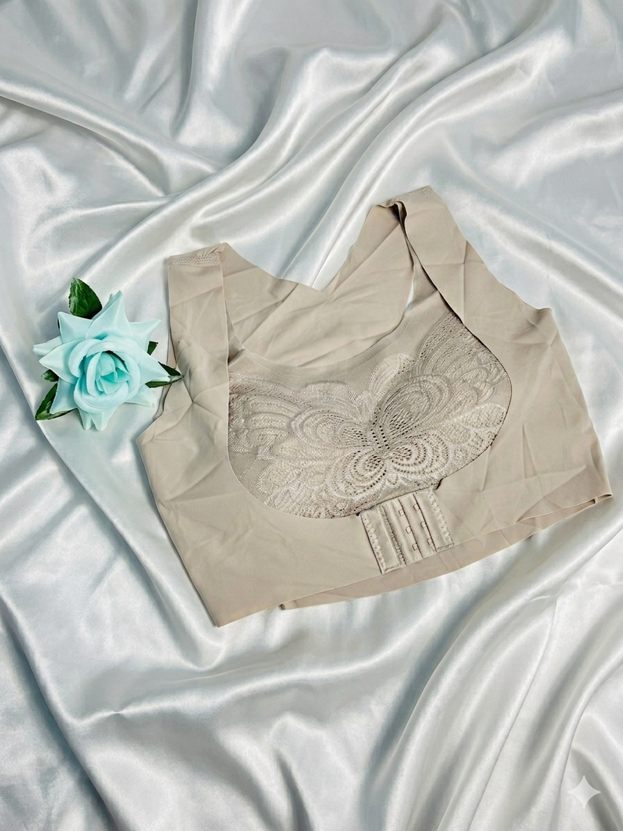 Front And Black Hook Bra With Butterfly Style