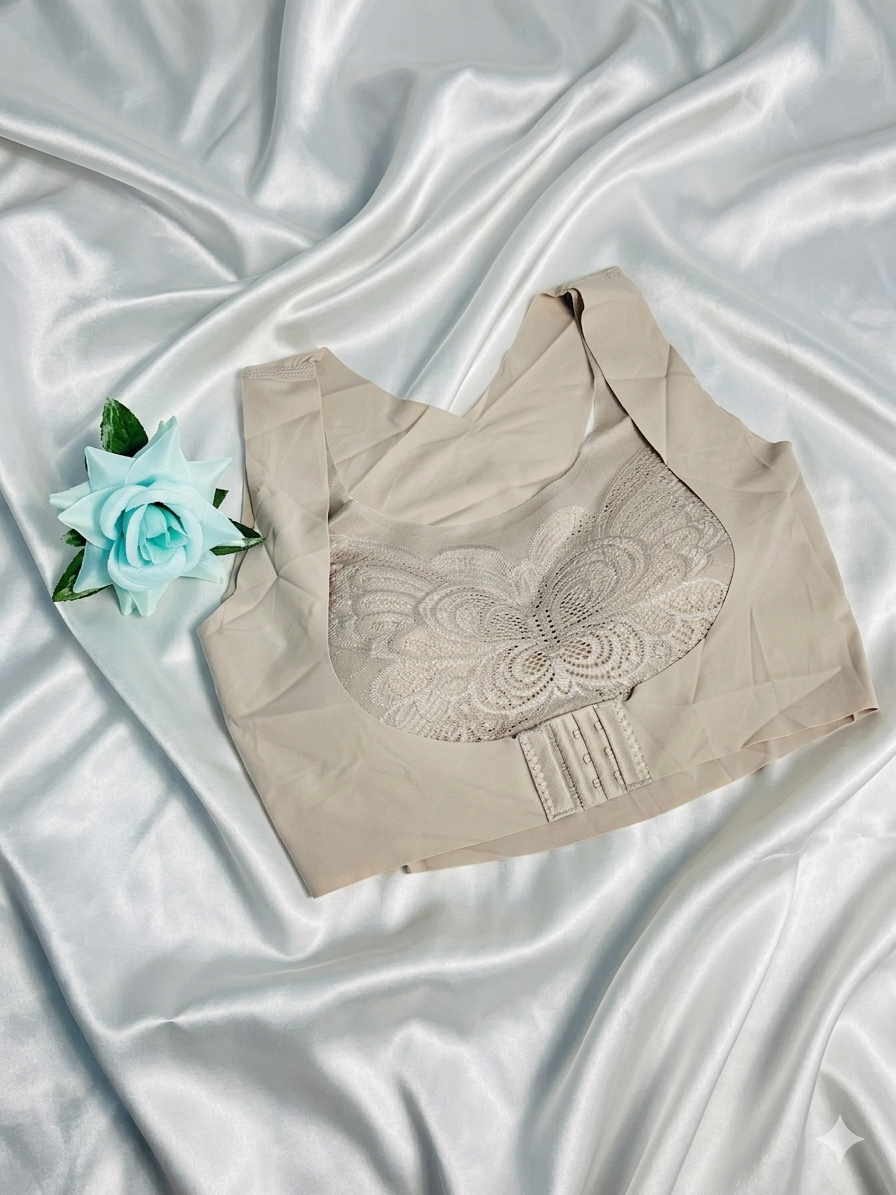 Front And Black Hook Bra With Butterfly Style